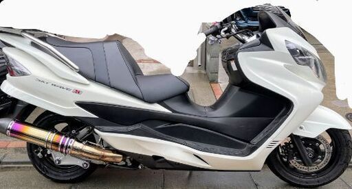 スカイウェイブ（ CJ44・45・46 ）用アルティメットマフラー グラデーションチタン仕様　ビックスクーターマフラー スカイウェイブ（ CJ44・45・46 ）用アルティメットマフラー