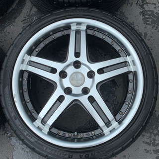 DDS 18インチ アルミ 4本 バリ山タイヤ付  225/40R18  7.5J/114.3/5穴