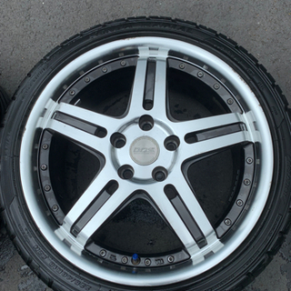DDS 18インチ アルミ 4本 バリ山タイヤ付  225/40R18  7.5J/114.3/5穴