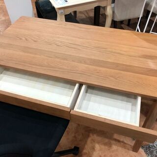 愛品館市原店】無印良品 タモ材デスク＆ワーキングチェア②【管理008436-