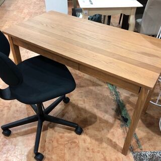 愛品館市原店】無印良品 タモ材デスク＆ワーキングチェア②【管理008436-