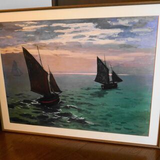 アートポスター　海での漁船　クロード・モネ　ルーブル美術館で購入...