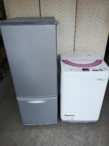 国産セット【送料・設置無料】パナソニック冷蔵庫168L＋シャープ洗濯機