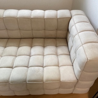 最高級 ヴィットマン KUBUS（クーブス） ヨーゼフ・ホフマン 2Pソファ ベージュ ヌバック 総革 スタイリッシュ