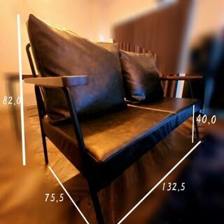 【超美品】ソファ　革　アイアン　ヴィンテージ　レトロ