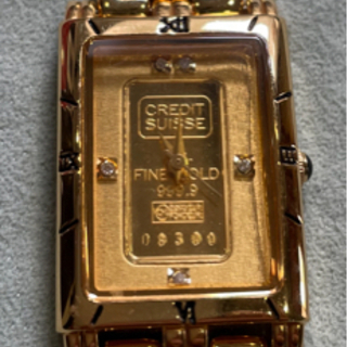 【ネット決済】純金インゴット1g！ゴールド時計！天然ダイヤ5p！