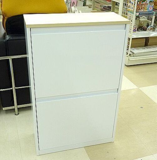 札幌市/清田区　筑波産商 ダストボックス YY-WSB-60 ゴミ箱 2段 ホワイト ごみ箱