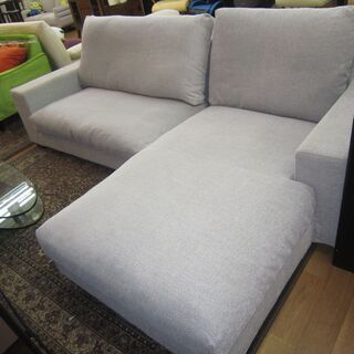 R086 国産 KEYUCA 布製カウチソファ、3人掛けソファ、幅242cm 美品