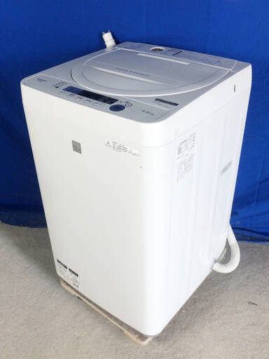 激安大大セール❕❕2017年式SHARPES-G4E5-KW4.5kg全自動洗濯機ちょっと待って脱水コース/プレウォッシュコース/風乾燥コースY-0609-112