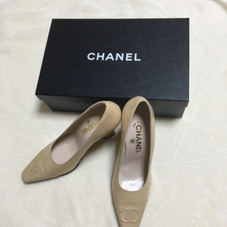 ◯【正規品・未使用】 CHANEL パンプス ベージュ系 37 1/2