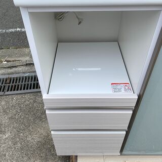 ☆ジモティー割引有☆ S仕/松田家具/3枚扉オープンボード/WH