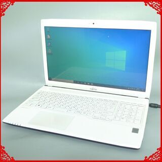 新品高速SSD Windows10 ノートパソコン 中古美品 15.6型ワイド 富士通 AH42/M 第4世代 Pentium 4GB DVDマルチ 無線 webカメラ Office 新品高速SSD Windows10 ノートパソコン 中古美品 15.6型ワイド 富士通