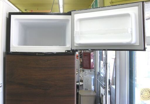 札幌 2018年製 90L 2ドア冷蔵庫 TOHOTAIYO TH-90L2-WD ウッド調パネル
