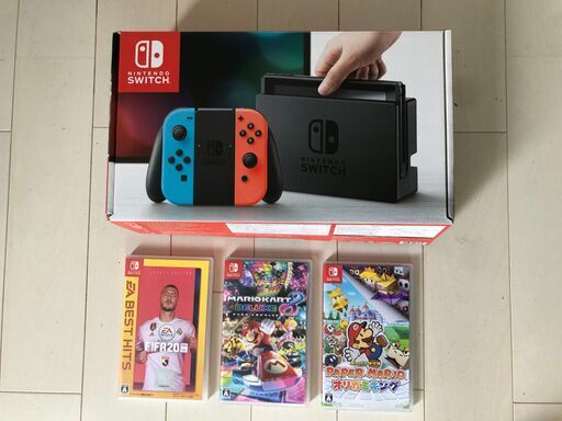 Nintendo Switch ソフト付 マリオカート / FIFA / ペーパーマリオ 　ニンテンドースイッチ
