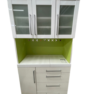 GM691【近隣配達可能】キッチンボード　食器棚　幅89㎝　白×...