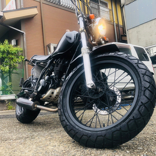 自賠責付　TW200 スカチューンカスタム　マフラー　LED
