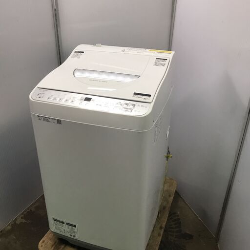 【美品高年式】SHARP　全自動洗濯乾燥機 5.5kg/3.5kg シャープ ES-TX5C-S 2019年製 シルバー 中古 家電横浜発　洗濯機