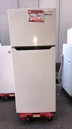 ☆中古 激安！！￥12,800！！＜おすすめ商品！＞Hisense　120㍑2ドア冷蔵庫　2020年製　HR-B12C型　幅48cmｘ奥行51cmｘ高さ118cm　【BBI172】