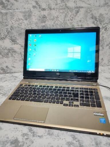【超絶ハイスペック！タッチパネル搭載】綺麗なゴールドカラー♪ core i7 Windows10 メモリ16GB 高速SSD512GB+HDD1TBダブルストレージ仕様 　ブルーレイドライブ搭載　YAMAHA製高音質スピーカー　ウェブカメラ 無線LAN　Wi-Fi　ノートパソコン　NEC Zoom