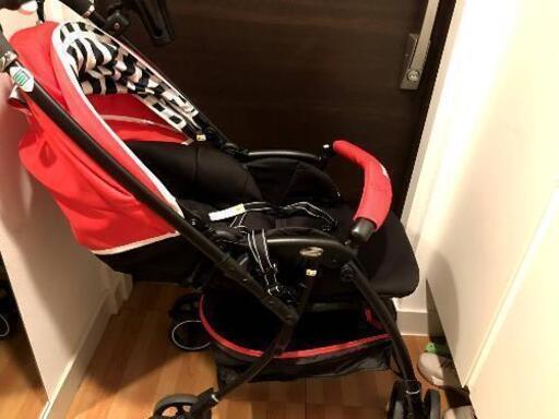 ★美品★アップリカ ラクーナエアーAB ストライプレッド