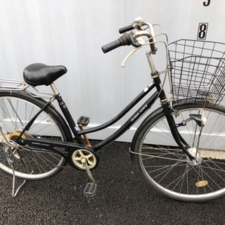 中古】 軽快車 6段変速 27インチ ブラック オートライト