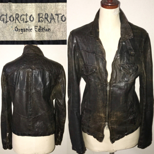 GIORGIO BRATO 定価19万円程　イタリア製　柔らか羊革ラム　レザージャケットライダース