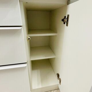 人気のホワイト！！ 松田家具 2面レンジボード 定価￥140,800 スチームオーブン ソフトクローザー