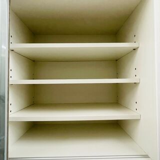 人気のホワイト！！ 松田家具 2面レンジボード 定価￥140,800 スチームオーブン ソフトクローザー