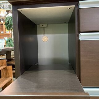 愛品館市原店】松田家具 スライド扉キッチンボード 【管理IKB006635-104】