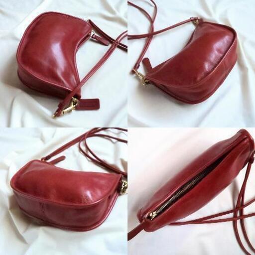 COACH】希少 USA製オールドコーチショルダーバッグ レッド COACH】希少 USA製オールドコーチショルダーバッグ レッド