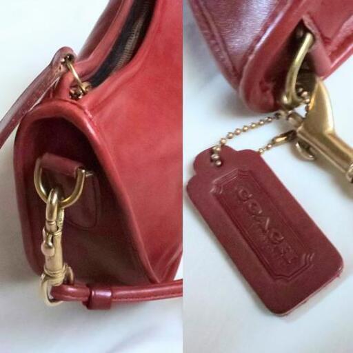 COACH オールドコーチハーフムーン型レザー2wayショルダーバッグ