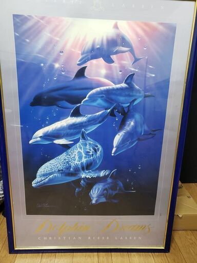 クリスチャン・ラッセンの大型壁掛け「額入り」（中古）