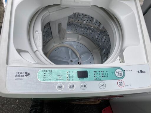 ☆中古 激安！！￥9,500！！＜目玉商品！＞YAMADA　ヤマダ電機　HERB RELAX　4.5kg洗濯機　2018年製　YWM-T45A1型　【BBI178】