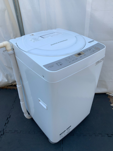 【美品】2019年製✨　シャープ　6.0kg洗濯機　ES-GE6C-W