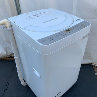 【美品】2019年製✨　シャープ　6.0kg洗濯機　ES-GE6C-W
