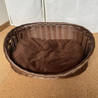 【ネット決済】ペット用  洗えるラタン風 ベッド