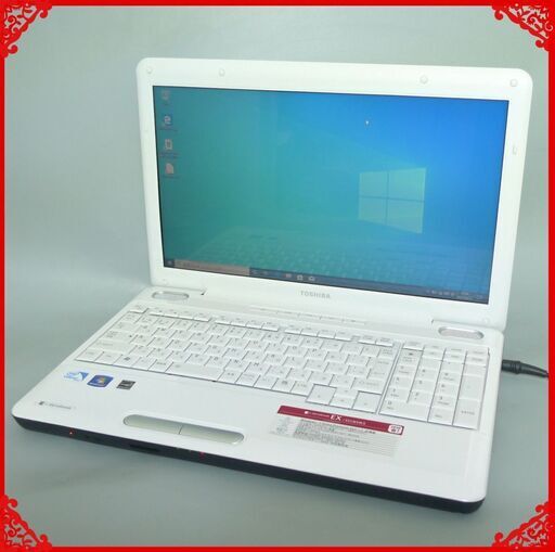 即使用可 ホワイト ノートパソコン 中古美品 15型ワイド 東芝 dynabook EX/35LWHKS Celeron 4GB DVDマルチ 無線LAN Windows10 Office