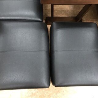 【引取限定】4人掛け　木目調ダイニングセット　レザーベンチ椅子　【小倉南区葛原東】