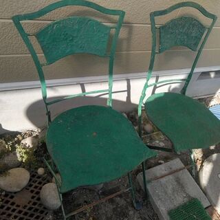 ガーデンチェア2客セット折り畳み椅子、金属