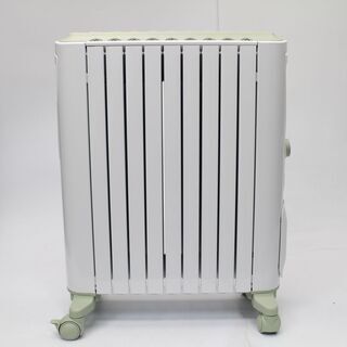 033)【美品】デロンギ ベルカルド オイルヒーター RHJ75V0915-GR 10～13畳 グリーン DeLonghi 箱付き