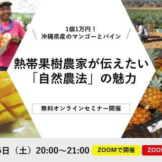 【ZOOM開催】1個1万円!沖縄県産マンゴーとパインを栽培する農...