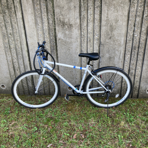 【お話中】美品 クロスバイク 極太ナンバーロックとLEDライト付き 原付 バイク マウンテンバイク ロードバイク 自転車