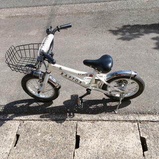 子ども用自転車✨14インチ✨男女使えるデザイン✨白✨鍵なし✨サビ...