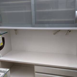 松田家具 ワイドレンジボード 2面 キッチンボード 食器棚 半自動レール