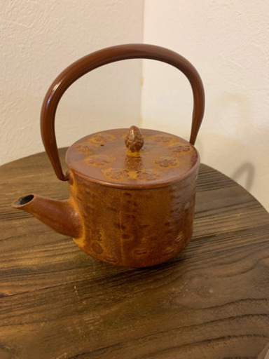 南武鉄器　岩手　水沢　急須桜皮寸筒　急須　盛栄堂