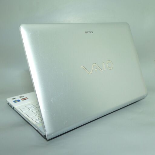 即使用可 シルバー ノートパソコン Windows10 中古良品 15.5型ワイド SONY VAIO VPCEE25FJ AMD 4GB DVDマルチ 無線 webカメラ Office