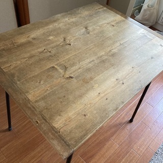 【ネット決済】木製　鉄脚テーブル　2500円