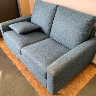 2人 二人 掛け ラブ ソファ 布製 インテリア 家具 ブルー. 【公式通販】