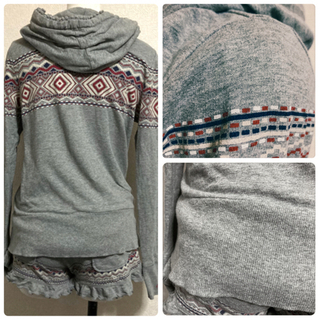 ご購入者様決定꒰Cute Love꒱フェアアイル柄 セットアップ 灰色 ノルディック柄 ご購入者様決定꒰Cute Love꒱フェアアイル柄 セットアップ 灰色