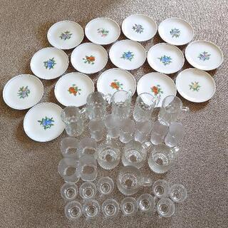 【ネット決済】ガラス食器とブランデーグラスと陶器皿セット
